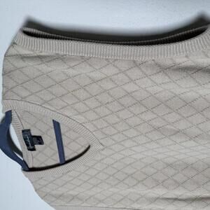 Eddie Bauer Beige Argyle Sleeveless Sweater Vest Size L Tall